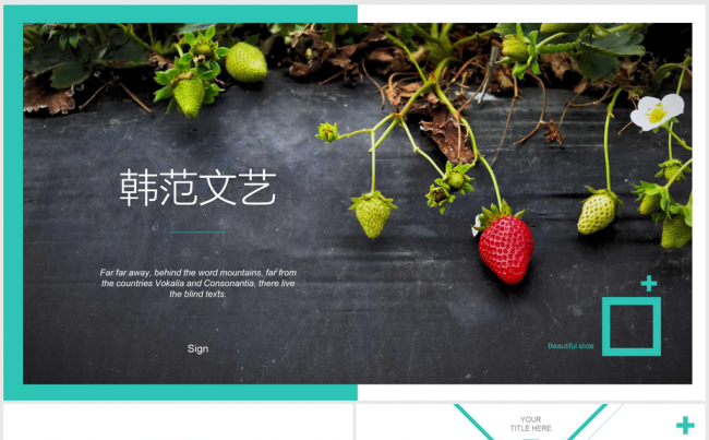 商务创意精美韩范文艺气息ppt动态模板缩略图
