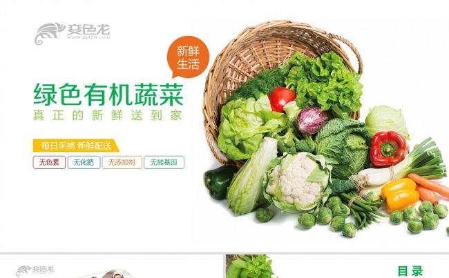 绿色有机天然农业蔬菜水果健康养生ppt模板缩略图