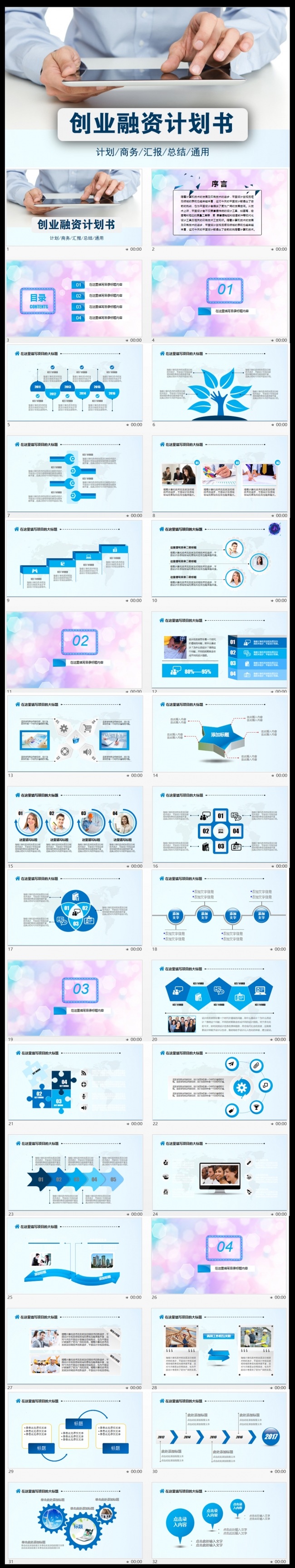 时尚商务创业融资计划书PPT模板