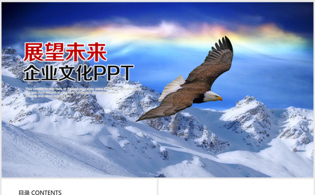 展示未来企业文化飞鹰ppt动态模板缩略图