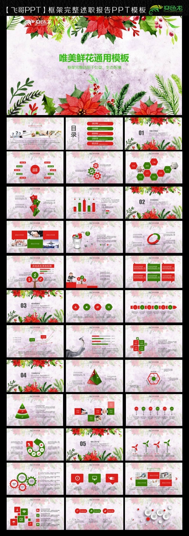 经典矢量花纹ppt