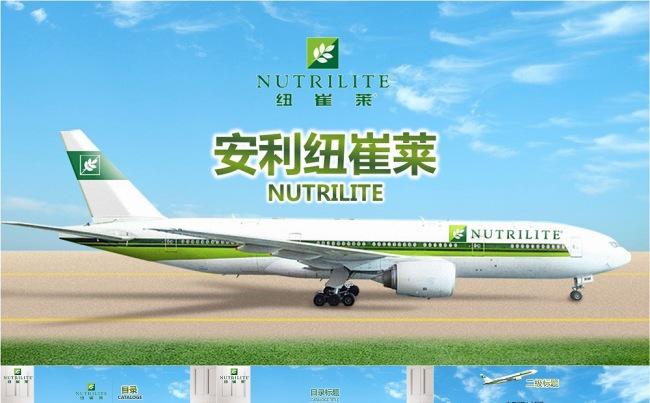 安利纽崔莱飞机送货上门动画PPT模板缩略图