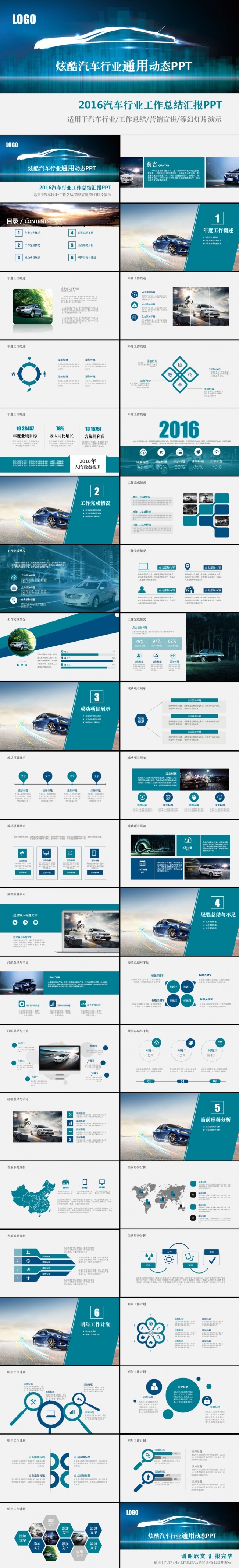 时尚汽车行业通用工作总结汇报ppt