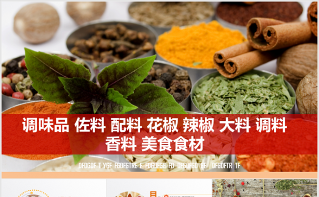 美食餐饮调料火锅调料调味料花椒大料香料佐料肉食调料ppt缩略图