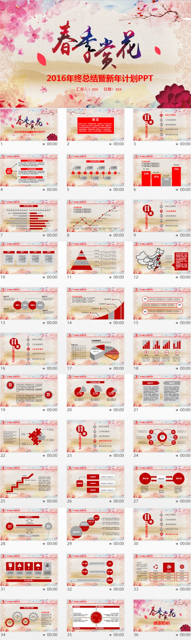 2016大气年终总结工作汇报动态PPT