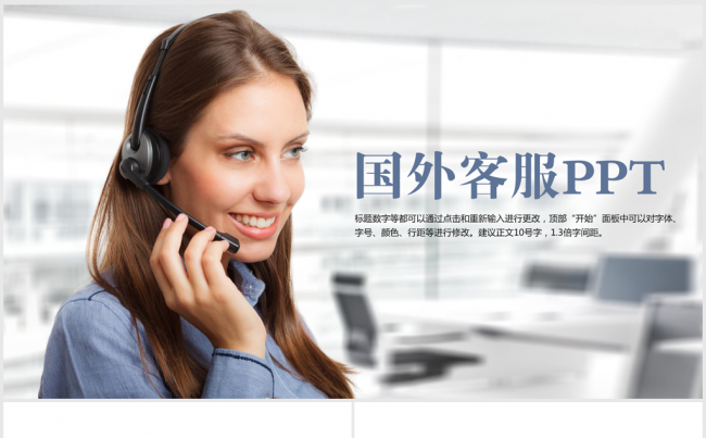 国外美女客服ppt动态模板缩略图