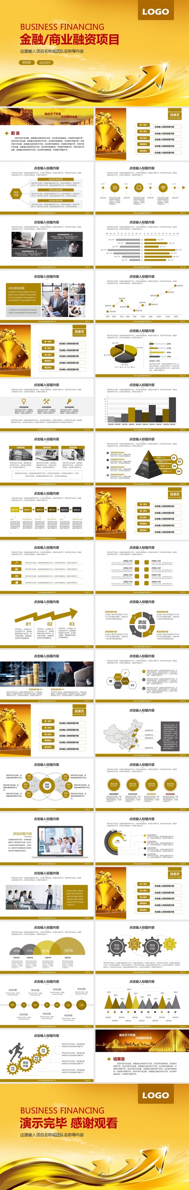 金融行业融资报告股票证券PPT模板