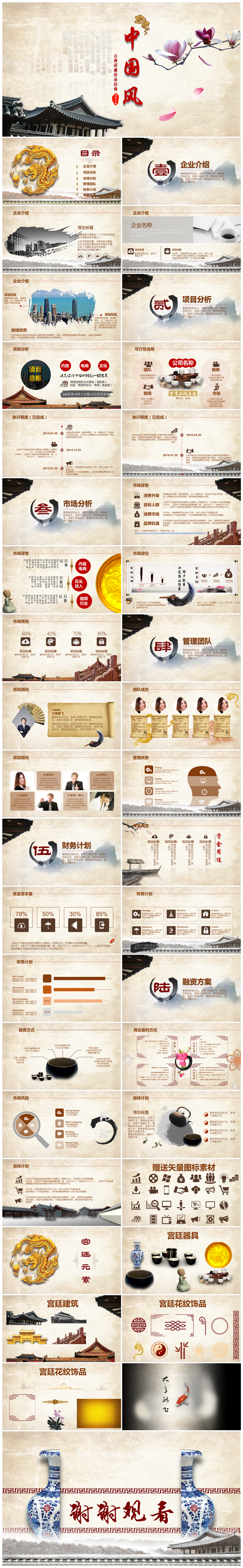 【意大师】古典优雅传承经典商务融资完整模版