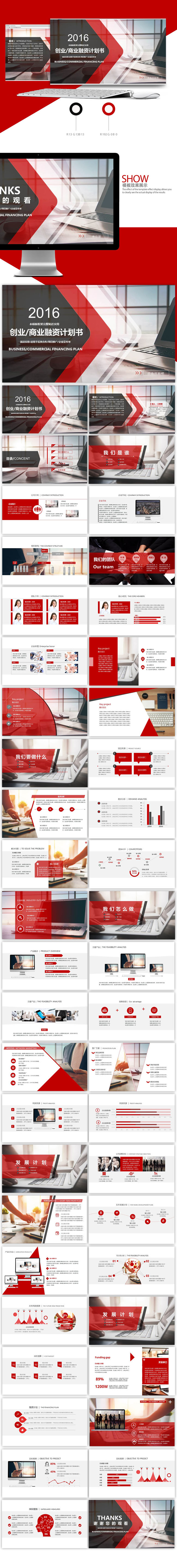 大气商业计划书融资创业PPT