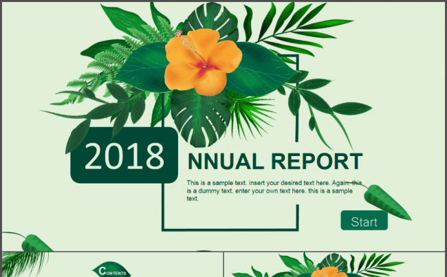 欧美风格清新唯美绿色背景通用PPT模板缩略图