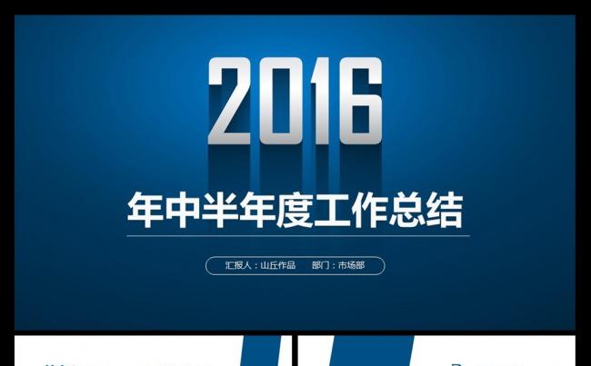 2016年中半年度工作总结PPT模板缩略图