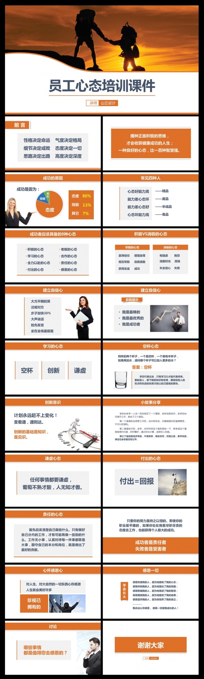 员工心态培训入职培训PPT模板