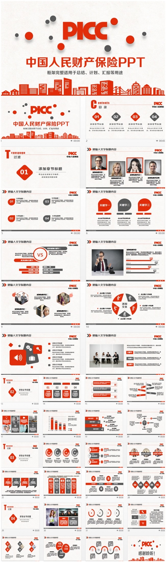 精致大气中国人民财产保险人保财险PPT