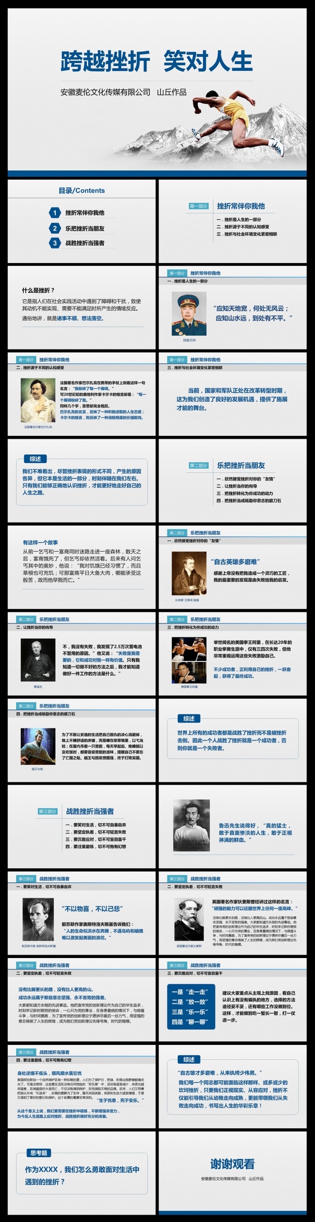 跨越挫折笑对人生培训课件PPT模板