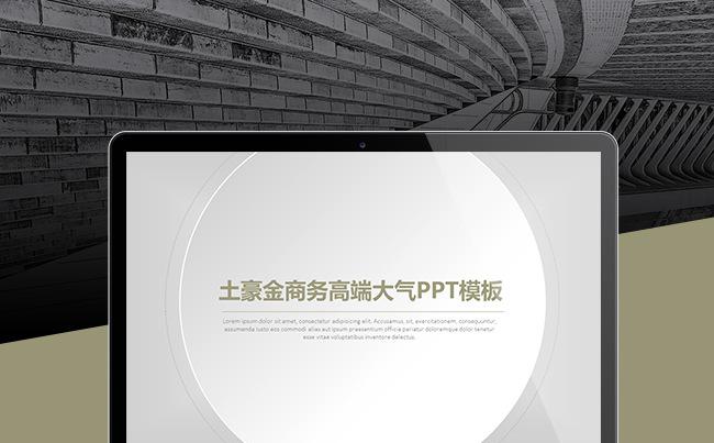 【LY】土豪金商务高端大气PPT模板缩略图