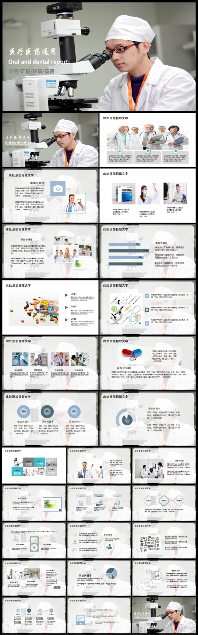 清新简约时尚医疗医药工作总结汇报ppt模板