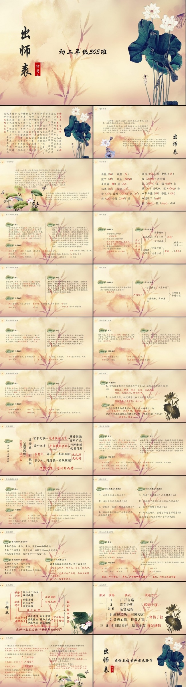 （出师表）八年级复古教师公开课课件PPT
