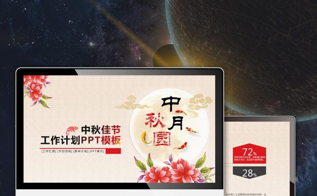【最光阴】淡雅中国风传统节日中秋赏月工作计划活动策划汇报模板缩略图