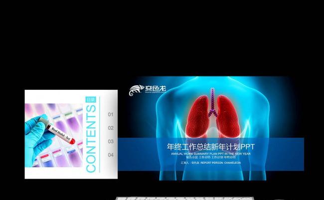 蓝色心肺功能医学研究欧美医疗医院团队报告工作会议PPT缩略图