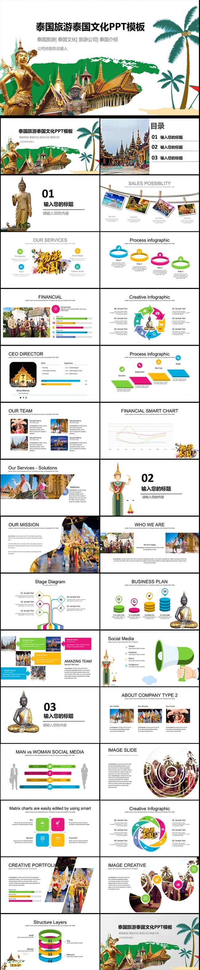 泰国印象泰国旅游模板下载