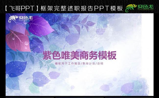紫色唯美工作报告ppt模板缩略图