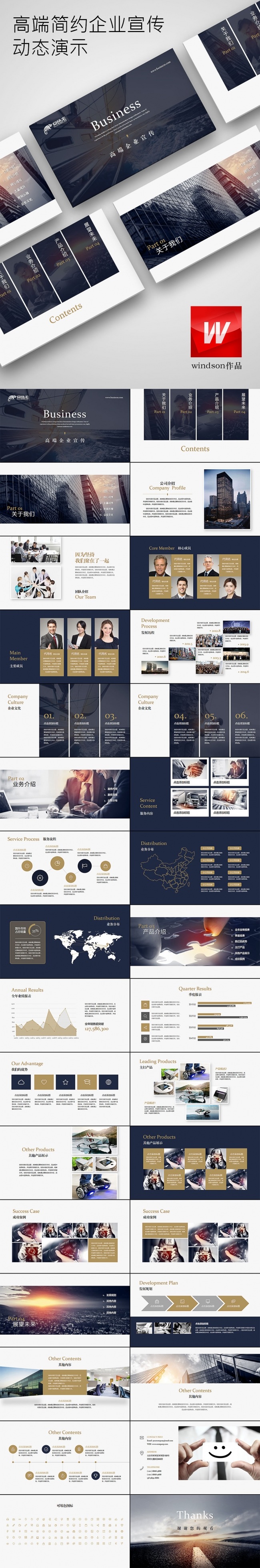 【windson】简约高端公司企业介绍品牌宣讲PPT模板