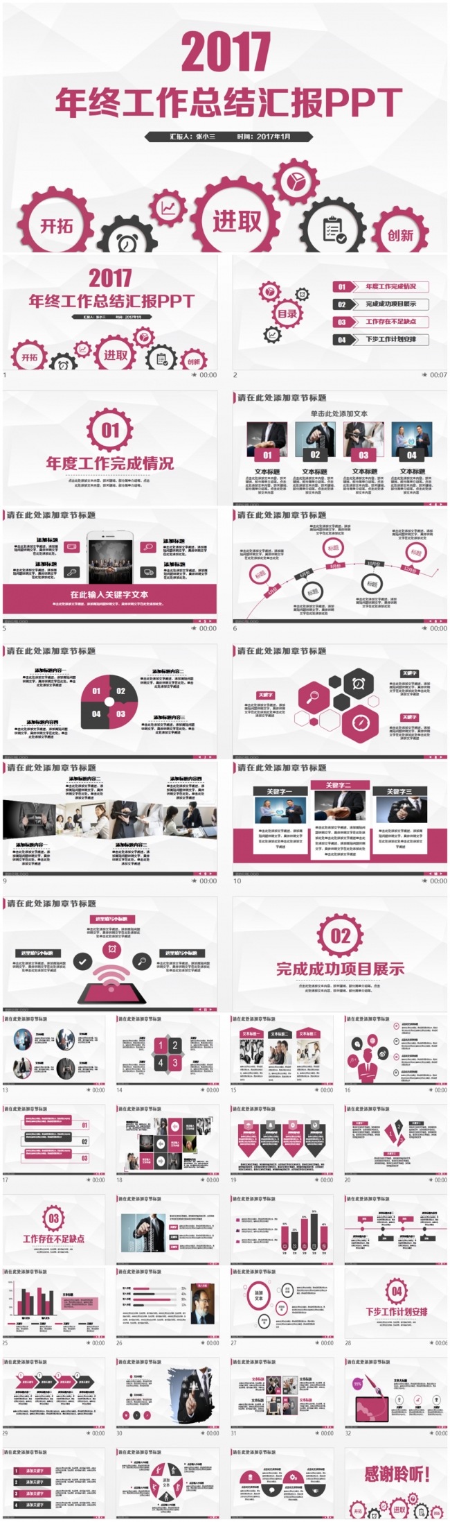 简洁动感年终总结工作汇报项目报告PPT