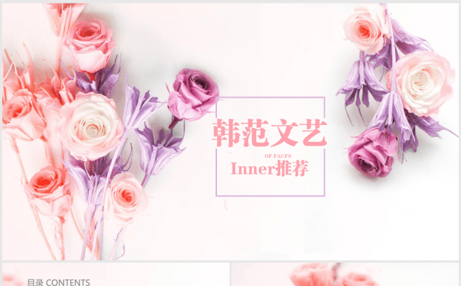 唯美韩范文艺ppt动态模板缩略图