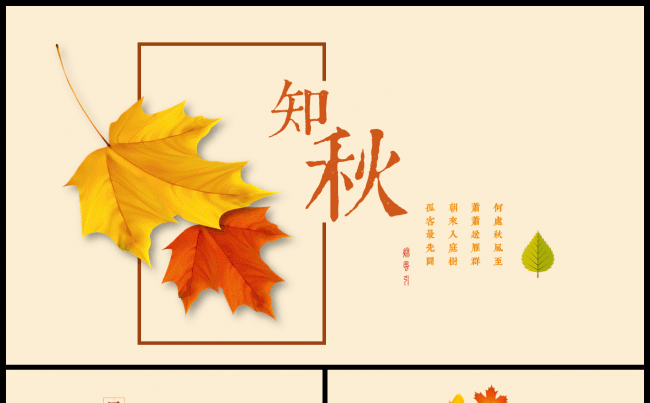 一叶知秋简约唯美PPT模板缩略图