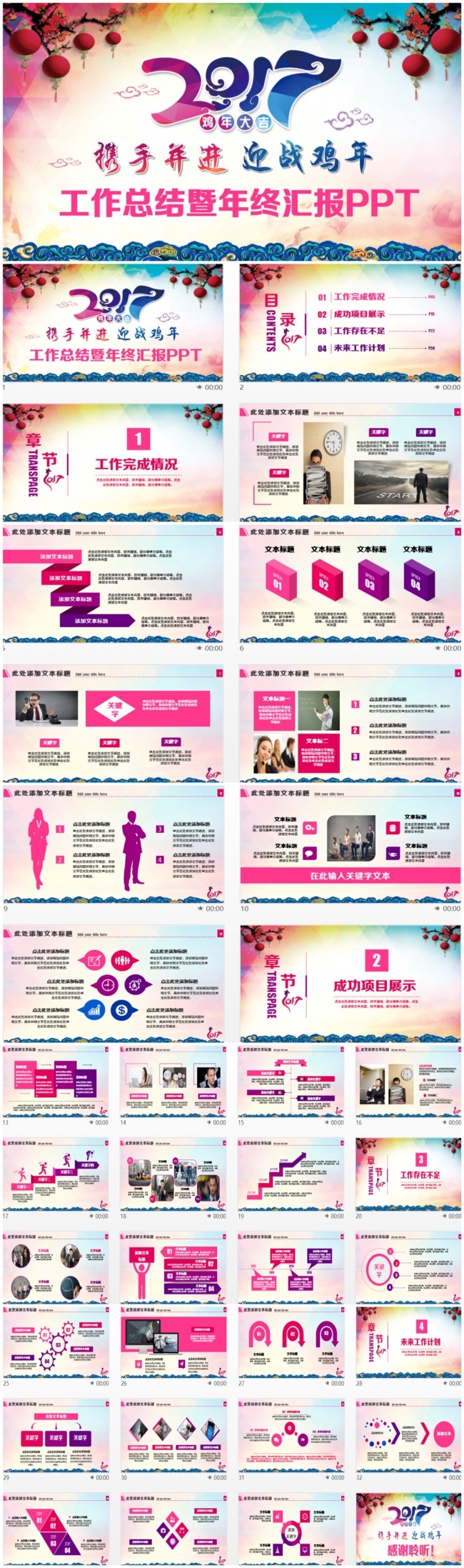 精致动感风工作总结年终汇报述职PPT