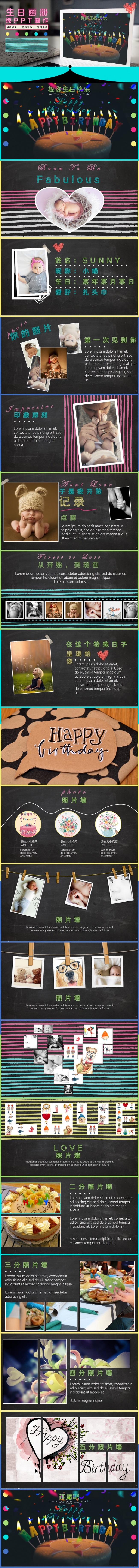 蜡烛动态火焰生日相册贺卡儿童成长相册庆祝生日电子相册