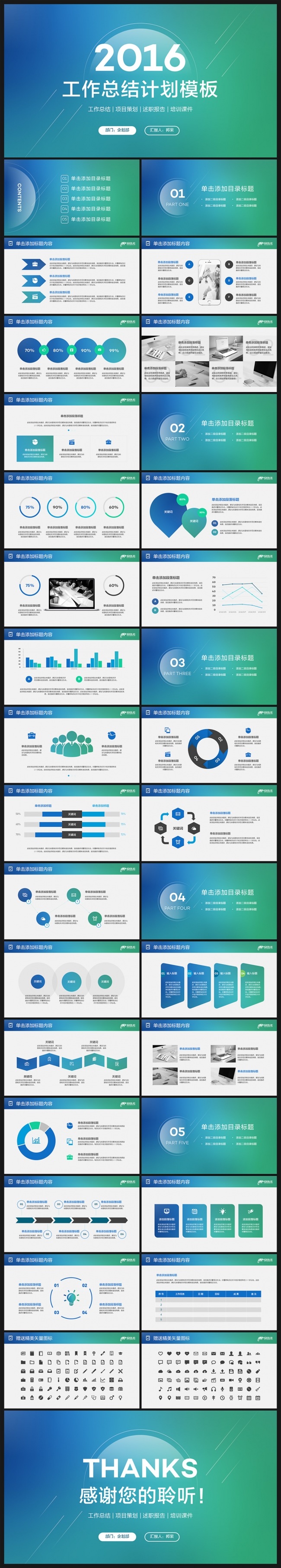 【邦果】IOS极简工作总结汇报PPT模板