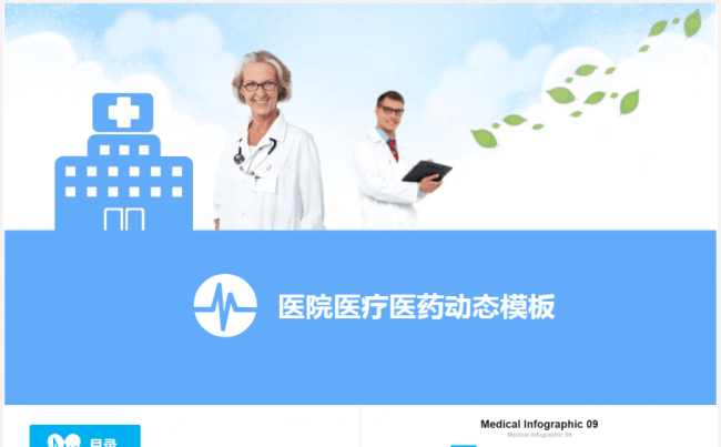 【送医疗图标】医疗护理医药医院护士简历PPT模板缩略图