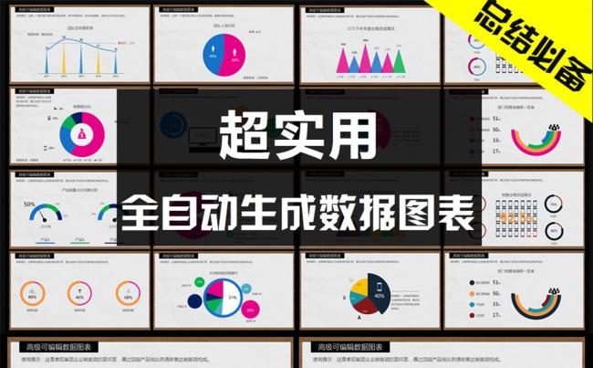 2017年终总结超实用可编辑数据PPT图表模板缩略图
