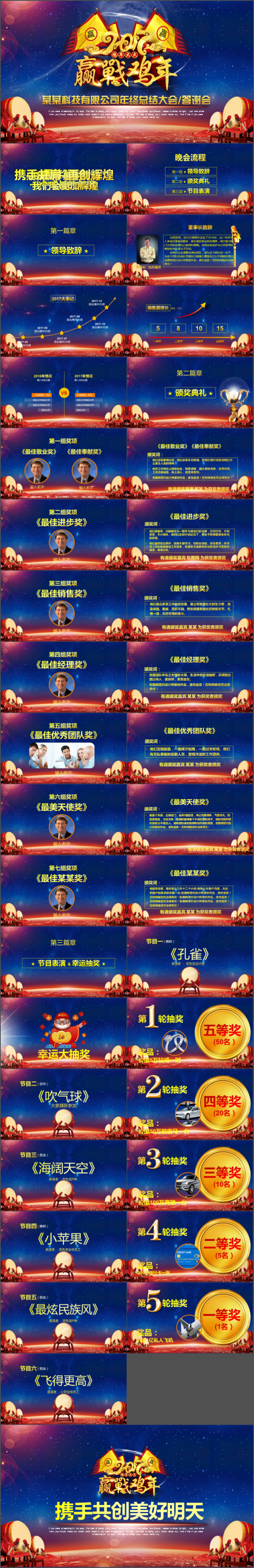 鼓舞大气公司年终答谢会议颁奖 PPT