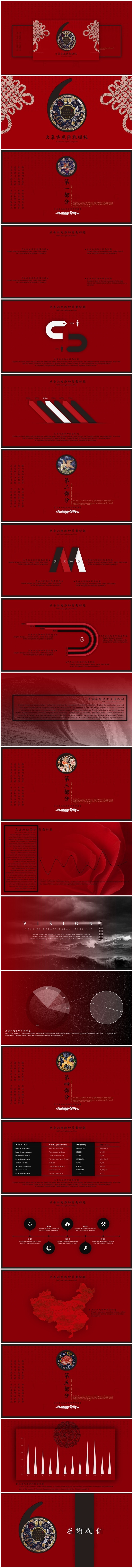 锦绣前程 大红 中国风 酷炫动画 商务 总结 通用ppt