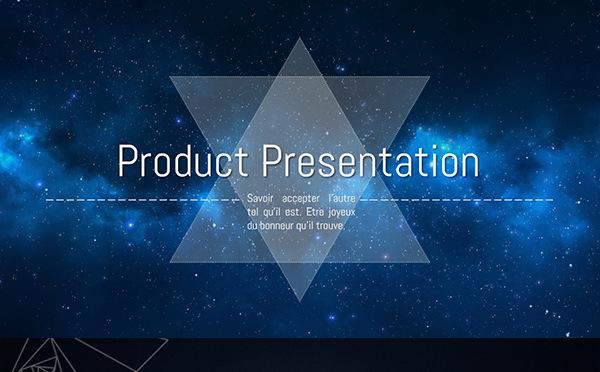 星空三角线条蓝色系商务演示模板缩略图