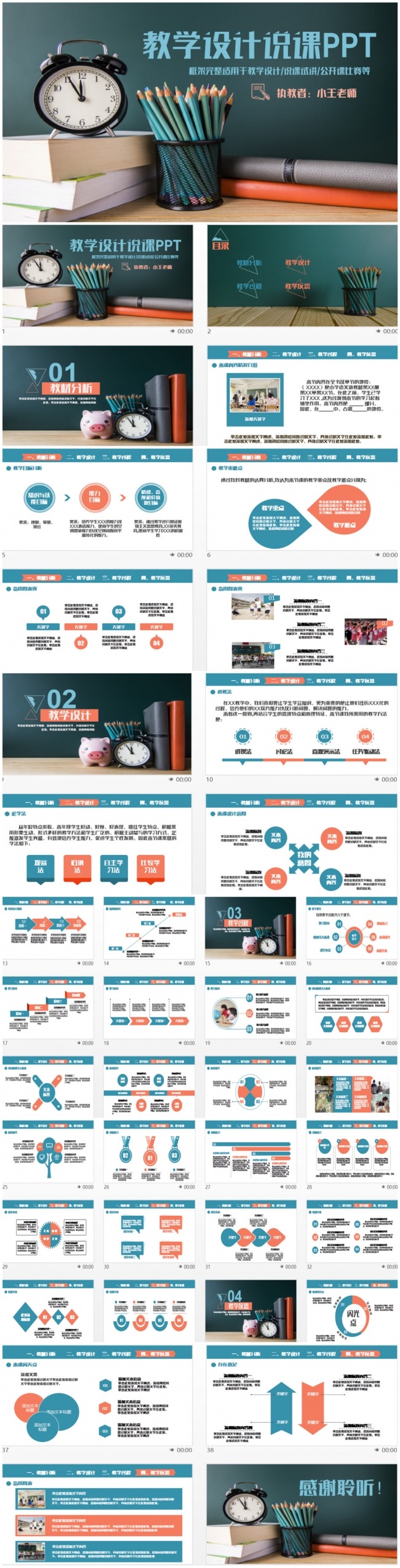 结构完整清新信息化教学设计说课试讲PPT