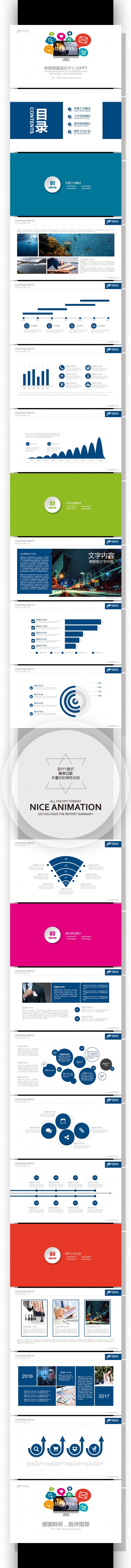 【壹德】蓝色商务创意 新年计划年终总结 PPT