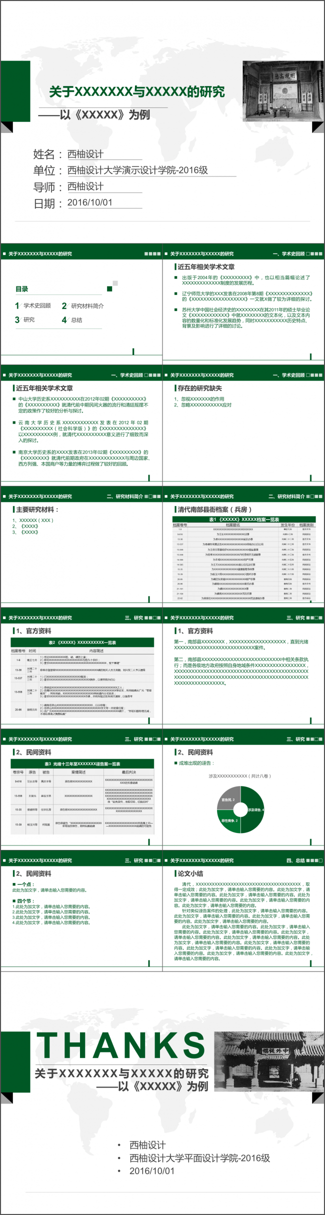 人文历史类论文研究报告答辩模板【SAYOU】