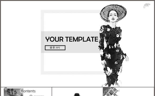 【香草PPT】黑灰杂志工作总结服装展演计划总结品牌宣讲模板缩略图
