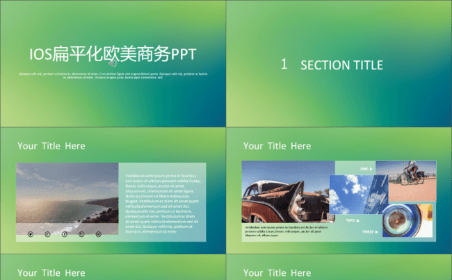 IOS扁平化欧美通用商务ppt模板缩略图