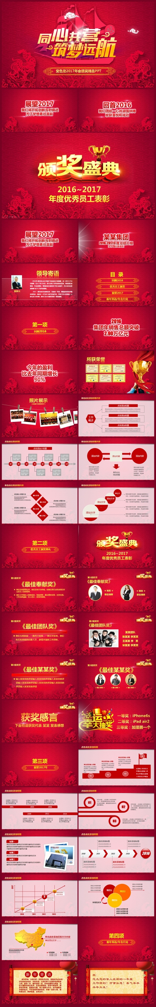 2017鸡年企业颁奖年会誓师大会动态ppt