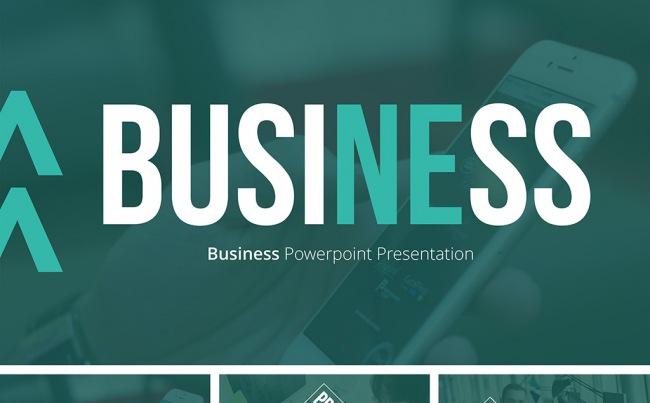 欧美大气经典绿色的商务PPT模板缩略图