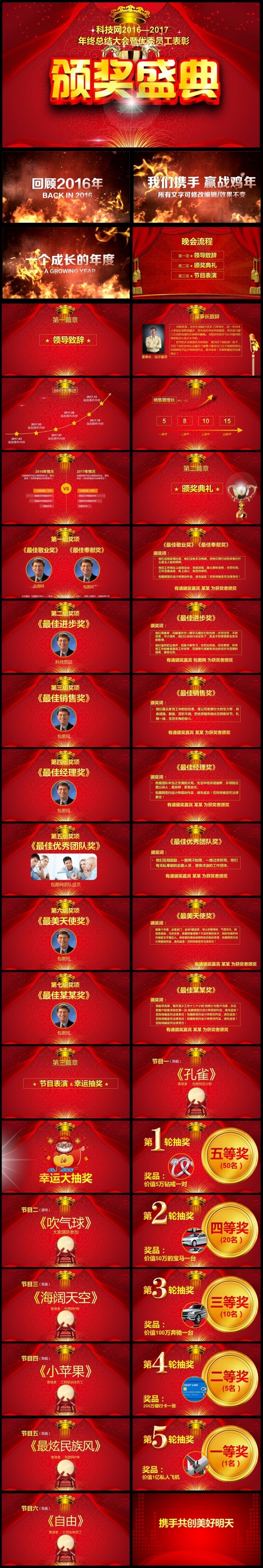 2017年会颁奖年终总结誓师大会PPT