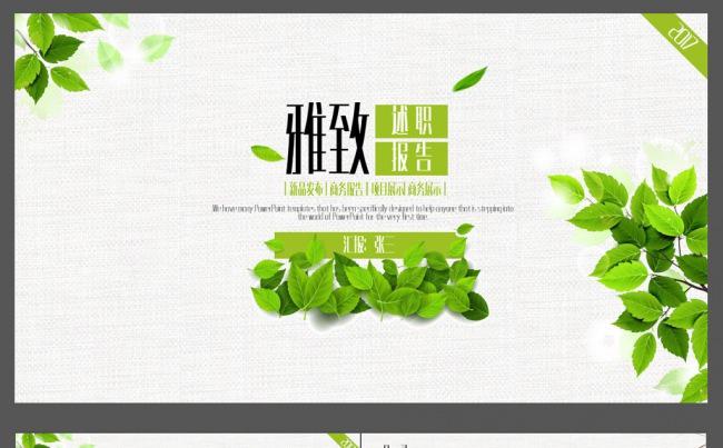 小清新雅致岗位述职报告ppt模板缩略图