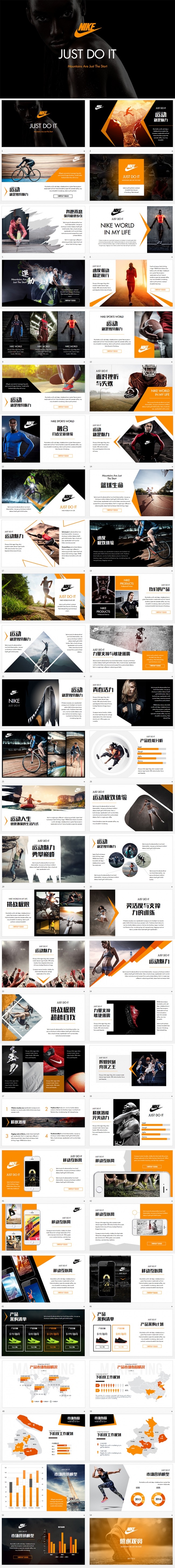 【狂人作品】耐克nike高端商业计划书ppt模板
