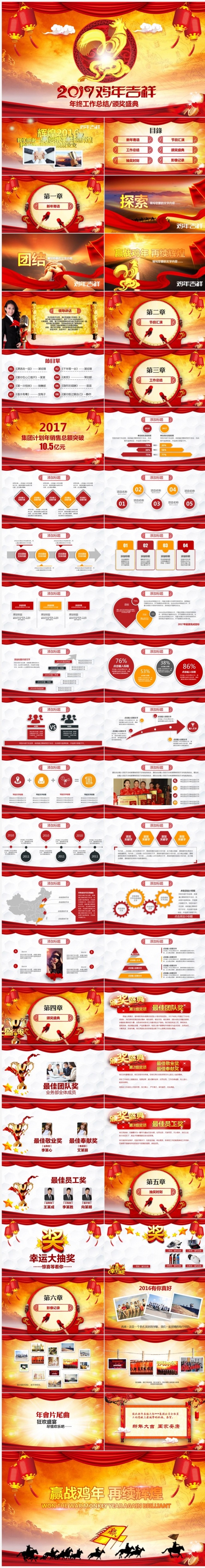 2017开门红年终工作总结颁奖典礼PPT