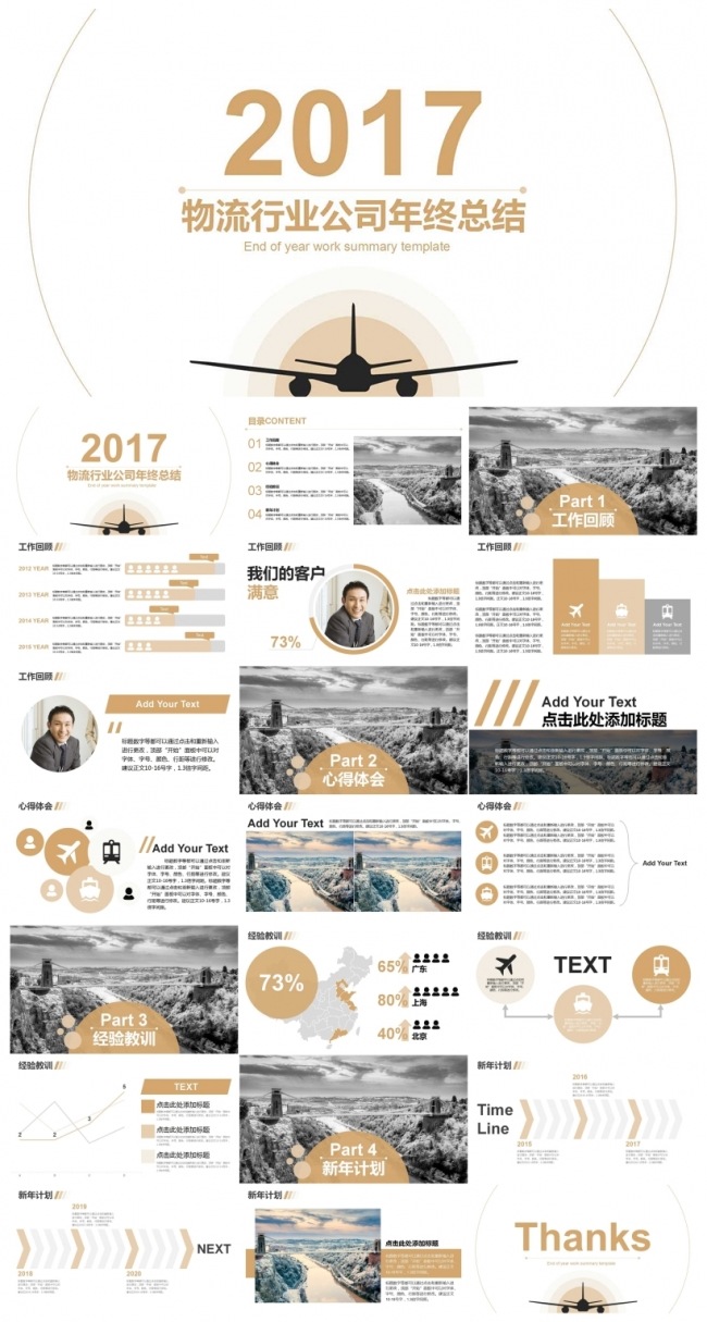 2017物流行业年终工作总结PPT模板