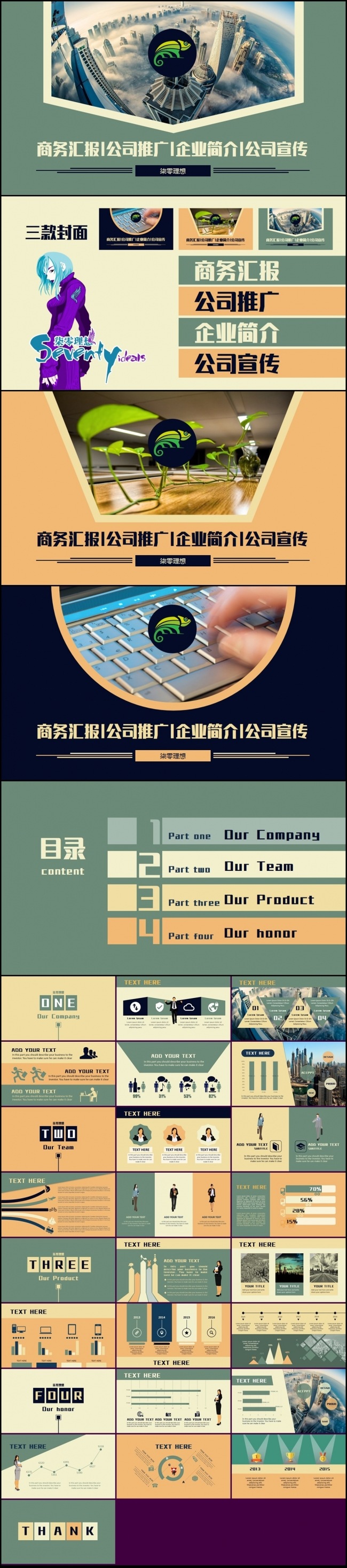 【柒零理想】商务汇报公司推广企业简介公司宣传ppt模板